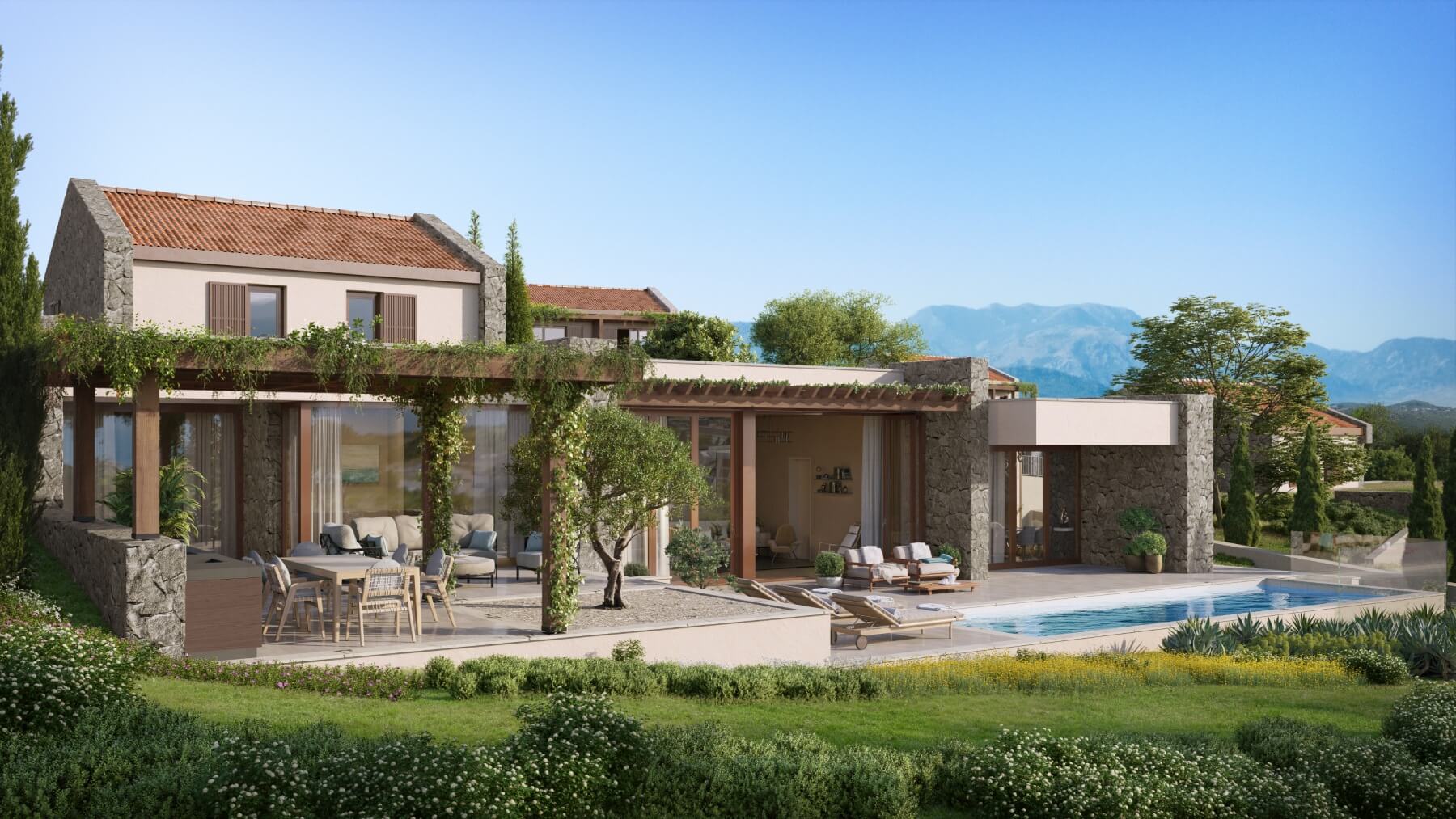The Peaks villas at Luštica Bay overlooking Gary Player golf course Montenegro