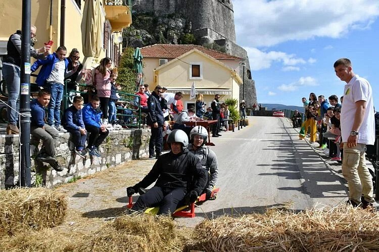 Homemade bolide races during spring festival in Herceg Novi, Montenegro