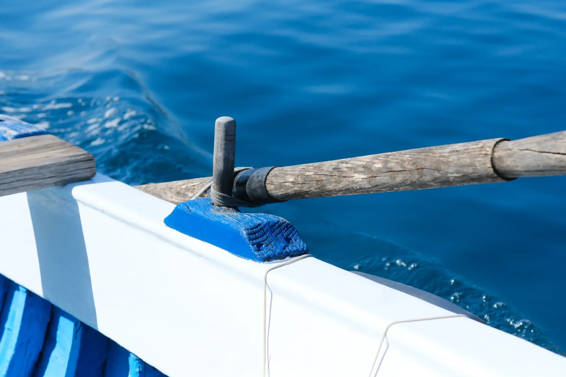 Traditional wooden boat detail on Boka Bay